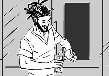 Matteo Stanzani's People - B&W Line storyboard art