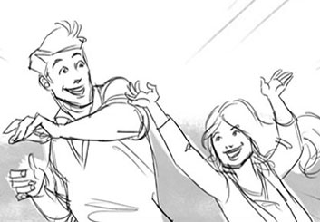 Matteo Stanzani's People - B&W Line storyboard art