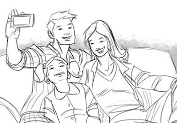 Matteo Stanzani's People - B&W Line storyboard art