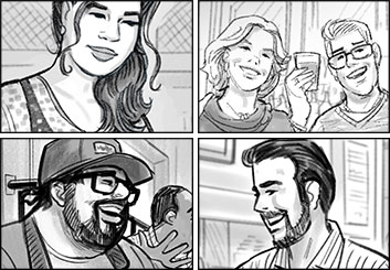 Fred Fassberger's People - B&W Tone storyboard art