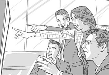 Fred Fassberger's People - B&W Tone storyboard art