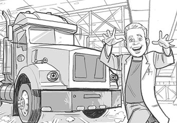 Fred Fassberger's Vehicles storyboard art