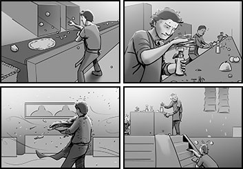 Anthony Satter's People - B&W Tone storyboard art