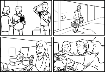 Anthony Satter's People - B&W Line storyboard art