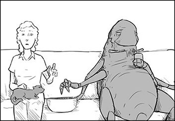 Anthony Satter's People - B&W Line storyboard art