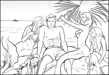 Angus Cameron's People - B&W Line storyboard art