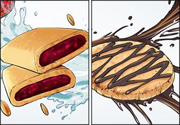 Angus Cameron's Food storyboard art