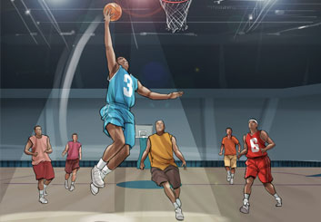 Angus Cameron's Sports storyboard art