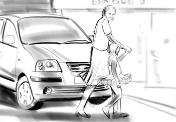 Angus Cameron's Vehicles storyboard art