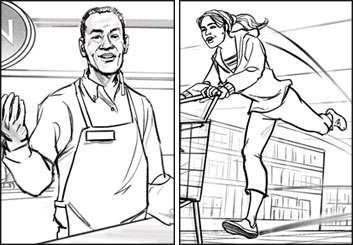 John Killian Nelson's People - B&W Line storyboard art