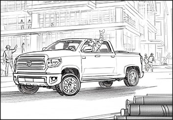 John Killian Nelson's Vehicles storyboard art