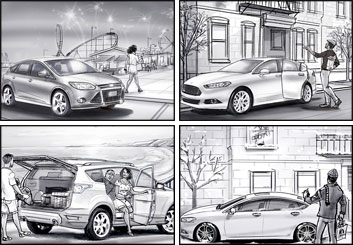 John Killian Nelson's Vehicles storyboard art