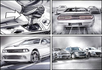 John Killian Nelson's Vehicles storyboard art