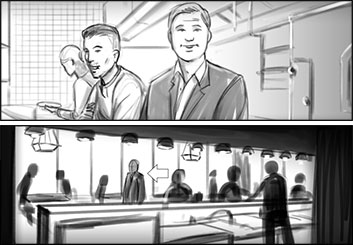 Mercer Boffey's People - B&W Tone storyboard art