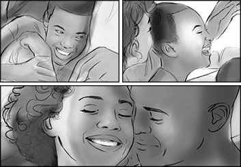 Kathy Berry's People - B&W Tone storyboard art