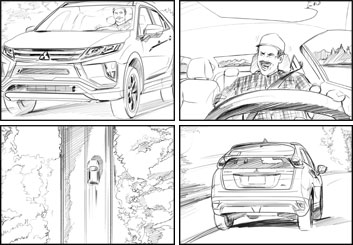 Kathy Berry's Vehicles storyboard art