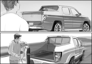 Kathy Berry's Vehicles storyboard art