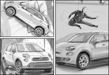 Kathy Berry's Vehicles storyboard art