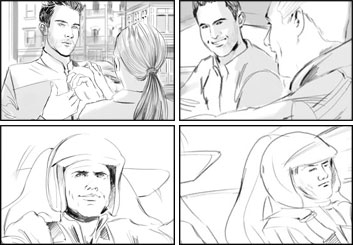 Kathy Berry's People - B&W Line storyboard art