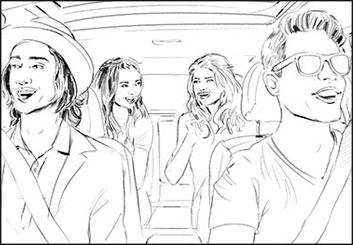 Kathy Berry's People - B&W Line storyboard art