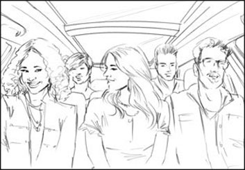 Kathy Berry's People - B&W Tone storyboard art