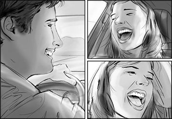 Kathy Berry's People - B&W Tone storyboard art