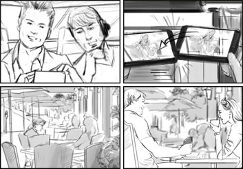 Kathy Berry's People - B&W Tone storyboard art