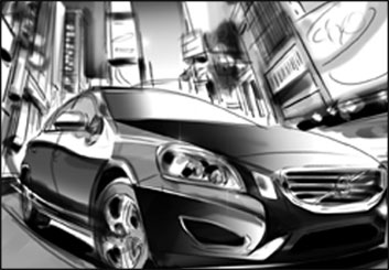 Kathy Berry's Vehicles storyboard art