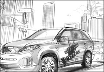 Kathy Berry's Vehicles storyboard art