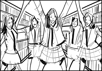 Mark Millicent's People - B&W Line storyboard art