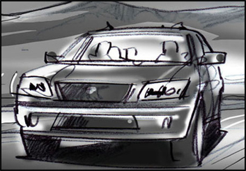 Mark Millicent's Vehicles storyboard art