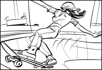 Mark Millicent's Action storyboard art